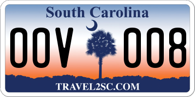 SC license plate OOV008
