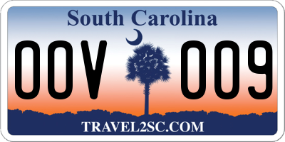 SC license plate OOV009