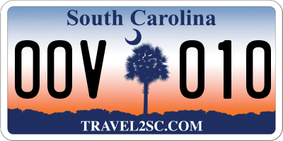 SC license plate OOV010