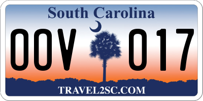 SC license plate OOV017