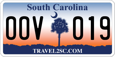 SC license plate OOV019
