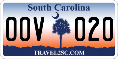 SC license plate OOV020