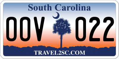 SC license plate OOV022