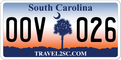 SC license plate OOV026