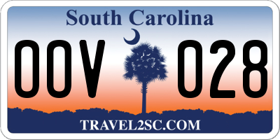 SC license plate OOV028