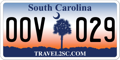 SC license plate OOV029