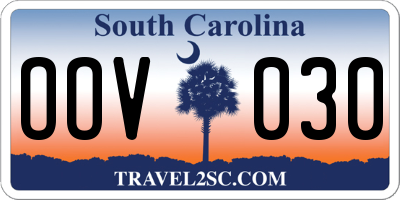 SC license plate OOV030