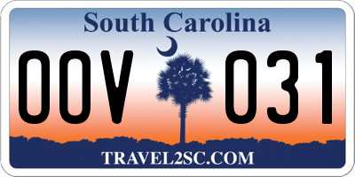 SC license plate OOV031
