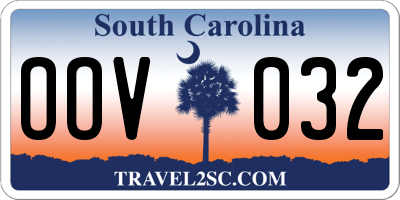 SC license plate OOV032