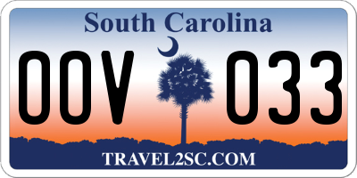 SC license plate OOV033