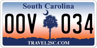 SC license plate OOV034
