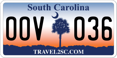SC license plate OOV036
