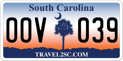 SC license plate OOV039