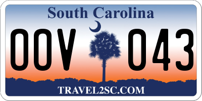 SC license plate OOV043