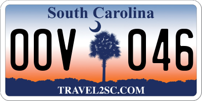 SC license plate OOV046