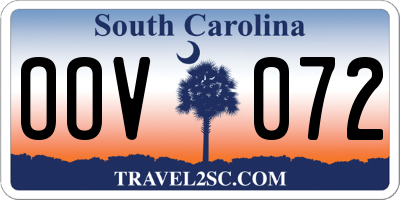 SC license plate OOV072