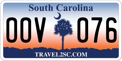 SC license plate OOV076