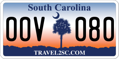 SC license plate OOV080