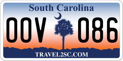 SC license plate OOV086