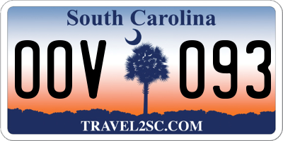 SC license plate OOV093