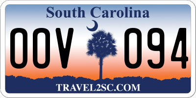 SC license plate OOV094