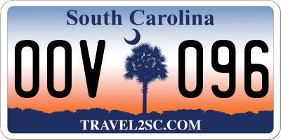 SC license plate OOV096