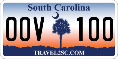 SC license plate OOV100