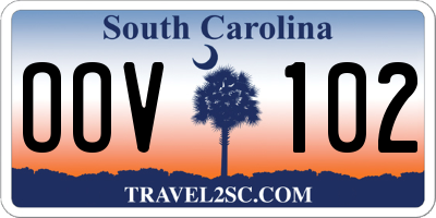 SC license plate OOV102