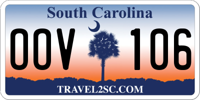 SC license plate OOV106