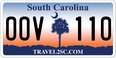 SC license plate OOV110