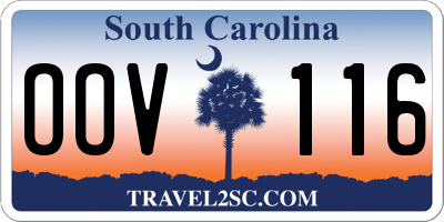 SC license plate OOV116