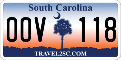 SC license plate OOV118