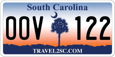 SC license plate OOV122