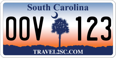 SC license plate OOV123