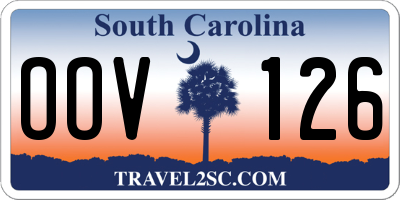 SC license plate OOV126