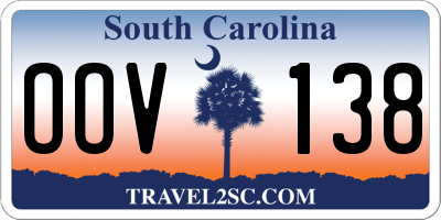 SC license plate OOV138