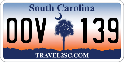 SC license plate OOV139