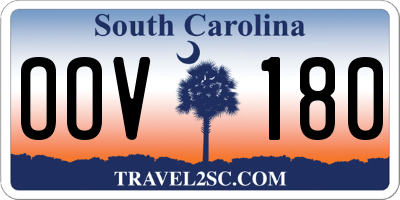 SC license plate OOV180