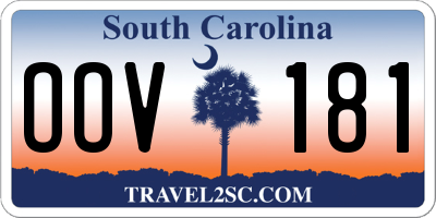 SC license plate OOV181