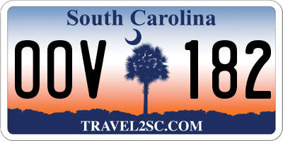 SC license plate OOV182