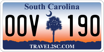 SC license plate OOV190