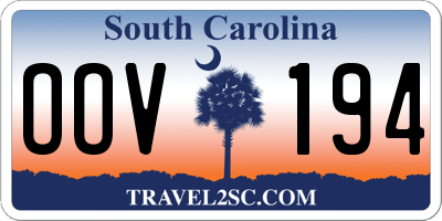 SC license plate OOV194