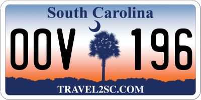 SC license plate OOV196