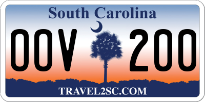 SC license plate OOV200