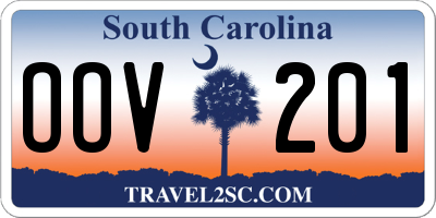 SC license plate OOV201