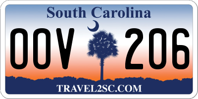 SC license plate OOV206