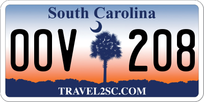 SC license plate OOV208