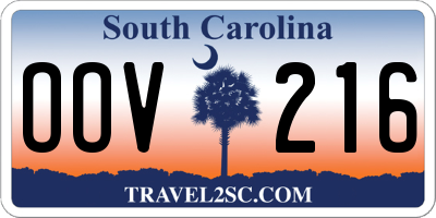 SC license plate OOV216