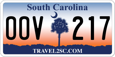 SC license plate OOV217