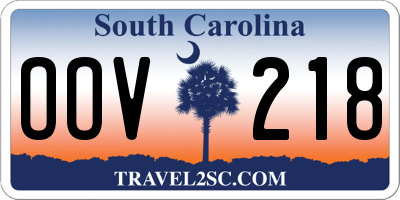 SC license plate OOV218